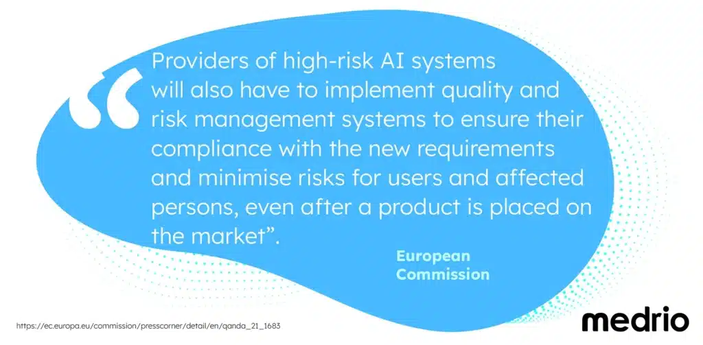 European Commission Quote on High Risk AI systems